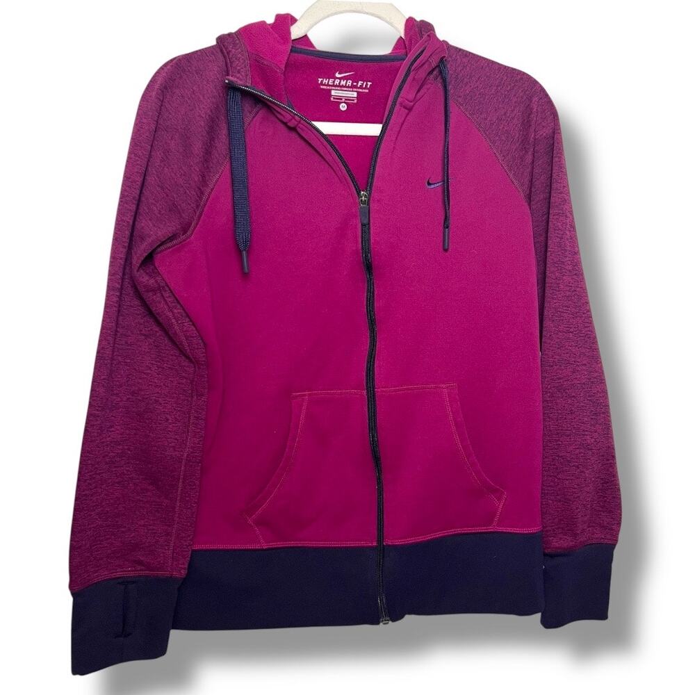 Nike Pink Fleece Performance Therma-Fit Full Zip Hoodie Jacket Medium
